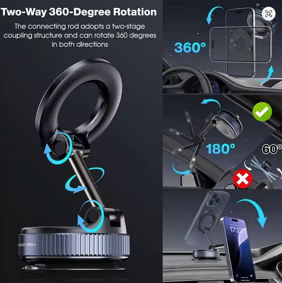Magnetic Suck Design Foldable Car Navigation Phone Holder