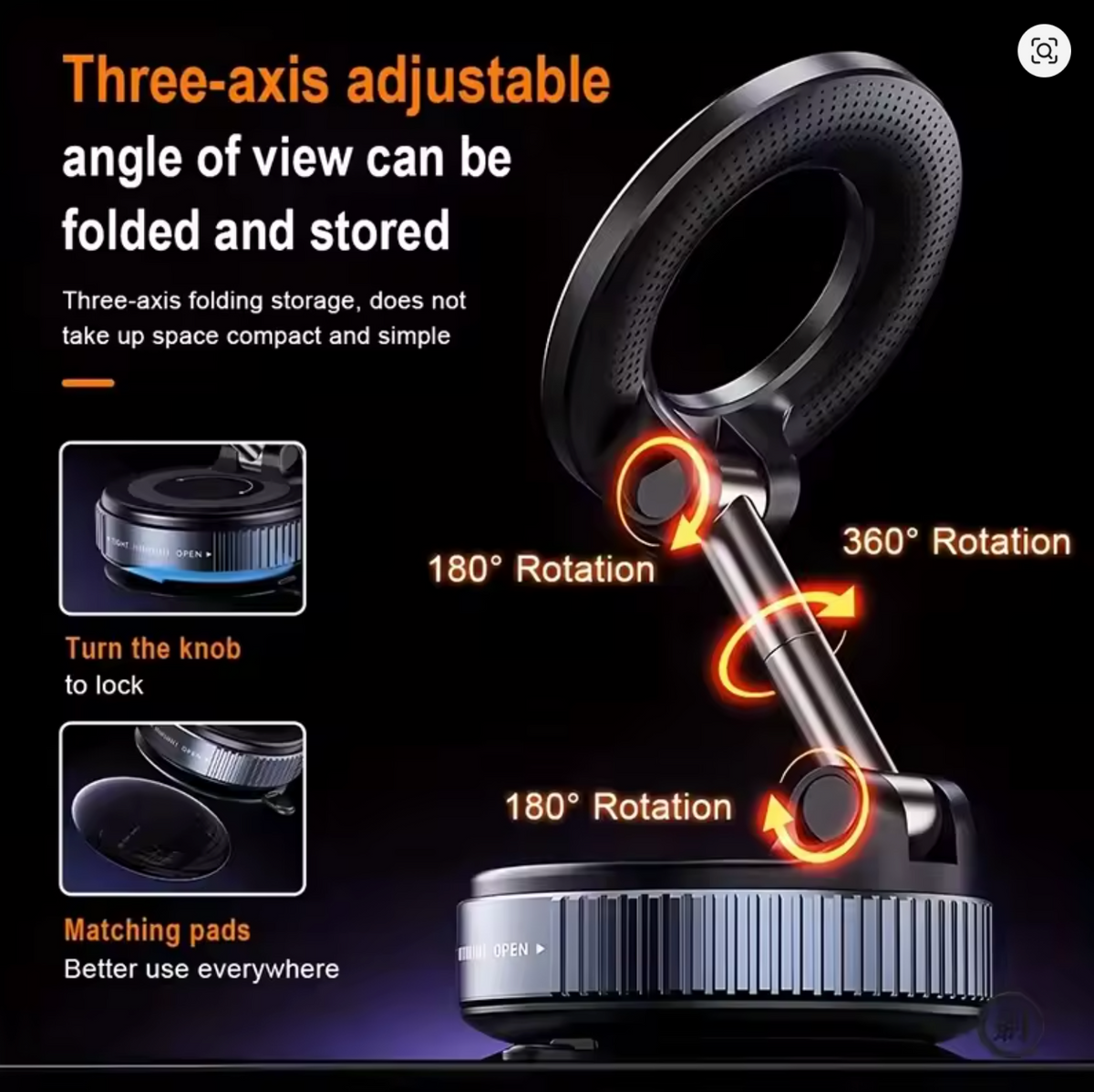 Magnetic Suck Design Foldable Car Navigation Phone Holder